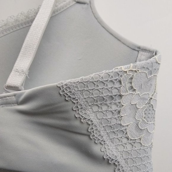 Auden Gray Plunge Push Up Bra Light Gray Target - Picture 8 of 12